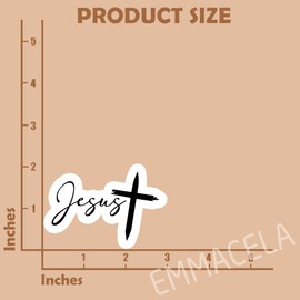 (3PCS) Jesus with Cross Black Sticker Christian Faith Sticker Jesus Sticker, Religious Sticker, Waterproof Vinyl Decal for Books Laptops Tumblers Water Bottles and More, Size 3" x 2.1"