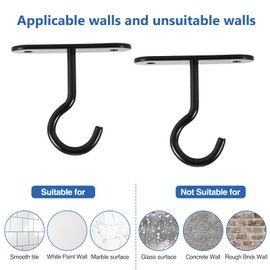 BTBHIHO 4 Pack Ceiling Hooks for Hanging Plants, Metal Ceiling Hooks with Screws, Wall Hooks for Flower Pots, Lamps, Birdhouses and Home Decor