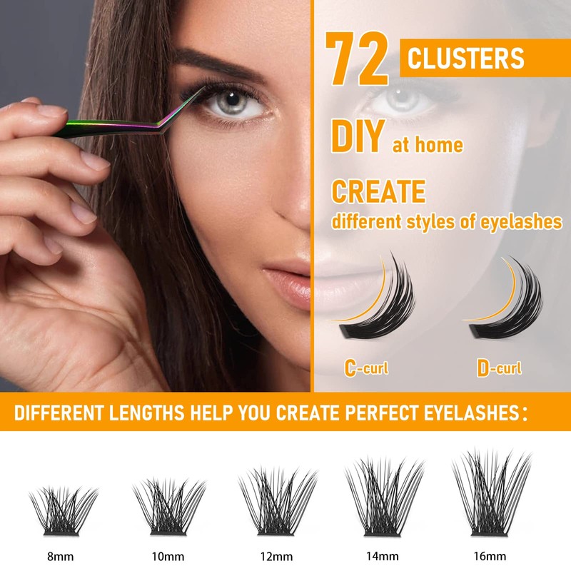 Cluster lashes 72 Clusters B&Q Lash Clusters C D Curl
