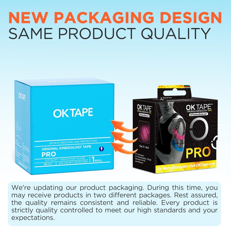 OK TAPE PRO Kinesiology Tape, 2inch x Long Roll 16ft