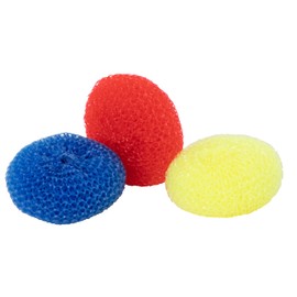 Nylon Scouring Pads-Dish Scrubber, for Dishes, Pots, and Stoves, Durable Mesh Scourers, for Tough Cleaning. Nylon Dish Scrubbers, Pack of 4, Assorted Colors, by Superio