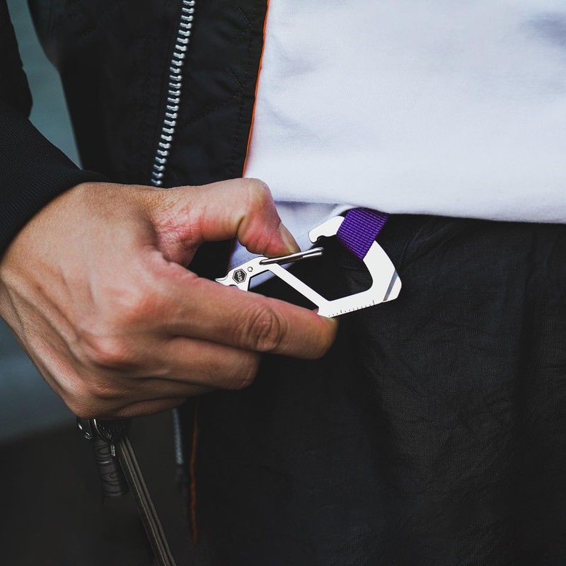 KeyUnity Carabiner Paracord KC00 Keychain Multifunctional 【Ruler・Bottle Opener・Screwdriver・Wrench】 Braided Stylish