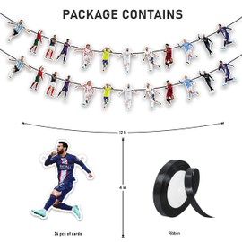 Soccer Football Garland Decoration – Sports Themed Banner for Kids Birthday, Game Day, or Team Party, Fun Hanging Decor for Soccer Celebrations