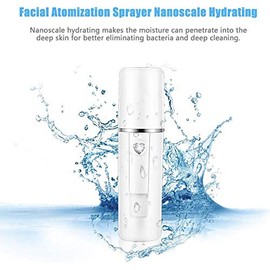 ZJchao Nano Mist Sprayer Portable, Capacidad De 20Ml Nano Sprayer Beauty Instrument, Carga USB para Humedecer Y Calmar La Piel Cansada