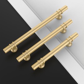 Coinkoly Pack of 10 Furniture Handles, Gold Kitchen Handles, 96 mm, Hole Spacing, Furniture Handles, Cabinet Handles, Drawer Handles, Handles for Kitchen Cabinets, Door Handles, Kitchen EU0004