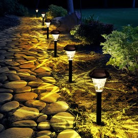 GIGALUMI 12 Pack Solar Lights Outdoor Waterproof,New Upgraded Solar Lights for Outside,Solar Garden Lights,Solar Outdoor Lights for Patio,Lawn,Yard and Landscape