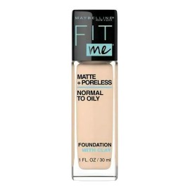Base Maquillaje FitMe Matte + Poreless 128 Warm Nude Maybelline