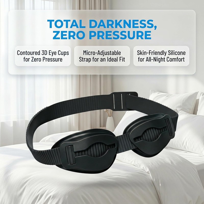 Silicone Dry Eye Sleep Mask, Hydrating Moisture Chamber Glasses for