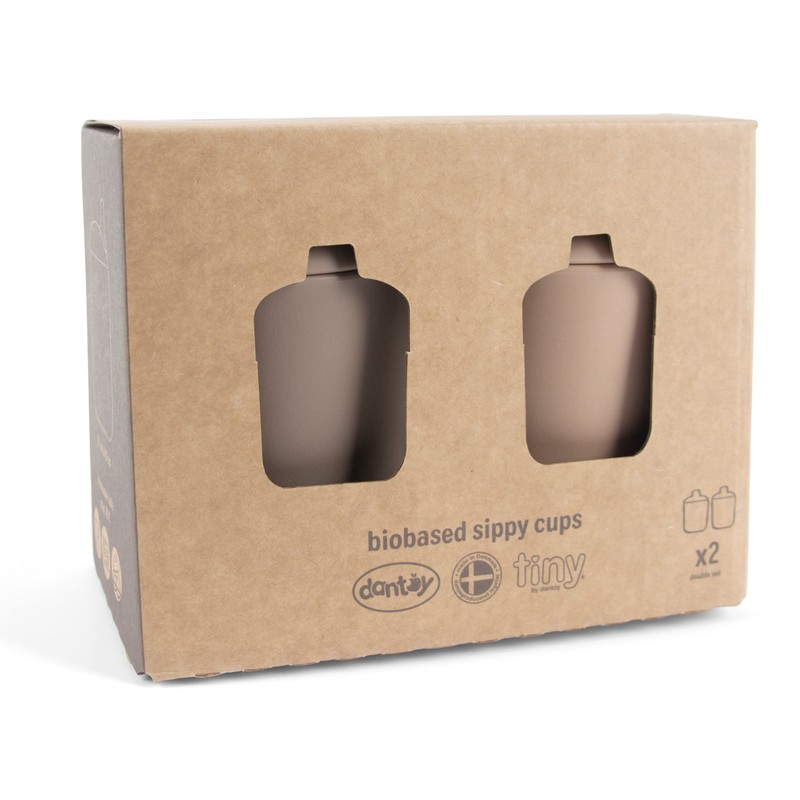 Dantoy - Tiny Biobased Sippy Cups - Mocha & Nude
