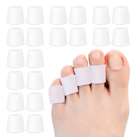 JKcare Pinky Toe Sleeves Gel Corn Cushion Pads 10 Pairs/20 Pack Toe Protectors for Blister, Corn, Nail Issue, Reduce Friction (Toe Sleeves)