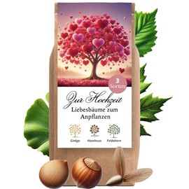 Hochzeitsgeschenk Anzuchtset Liebesbäume Hochzeitsgeschenke für Brautpaar Liebesbäume Geschenk Hochzeit kleine Aufmerksamkeit Hochzeitsbaum Baum Pflanzen Samen Set (Variante 4)