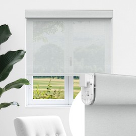 Allesin zen No Drill No Tools Light Filtering Roller Shades for Windows, UV Protection, Free-Stop, Cordless Roller Blinds, Custom Blinds for Home, Office, Bedroom, White-Light Filtering, Custom Size