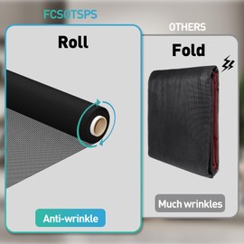 FCSOTSPS Pet Proof Window Door Screen Roll,37.4INx16.4FT Polyester Window Screen Mesh,Heavy Duty Screen Replacement Kit for Window, Door,Pet,Patio,Porch (18x16 Mesh)