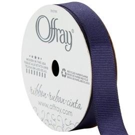 Offray Grosgrain Craft and Decorative Ribbon, 5/8" Wide, 21-Foot Spool, Navy (154081)