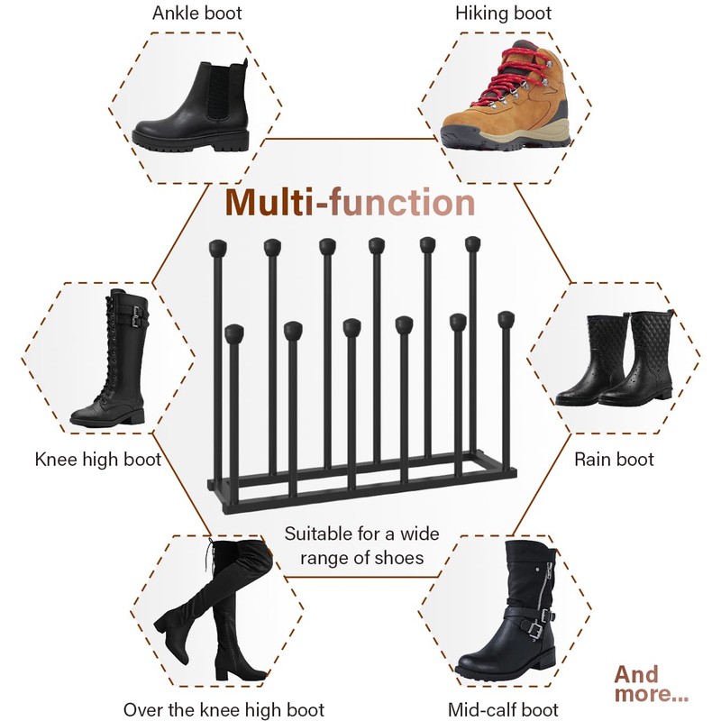 Tigerden 22.5 Inches Free Standing Shoe Racks, Tall Black Metal