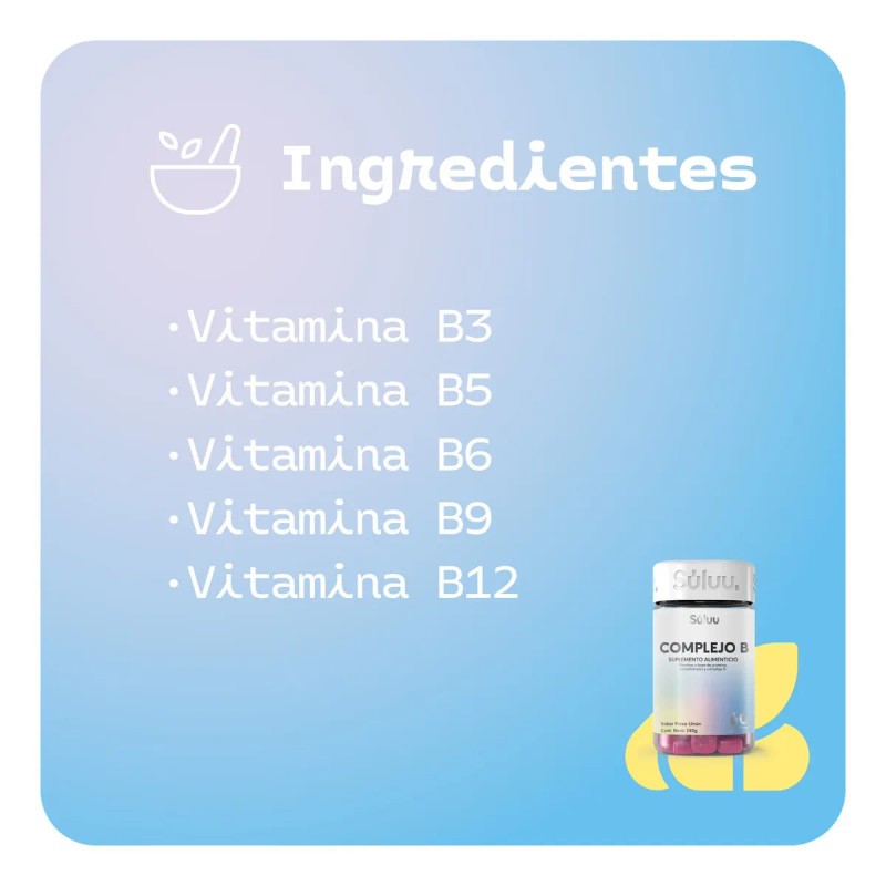 Súluu Gomitas Complejo B Frasco 60 Unidades Vitaminas Sabor Fresa