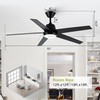 Vaczon Black Ceiling Fans with Lights, 52 Inch Modern Ceiling