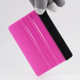 2-Pack Felt Edge Squeegee Tool for Car Vinyl Wrap, Window Tint, & Peel-and-Stick Wallpaper – Bubble Remover with Scratch-Resistant ABS Plastic, Includes Two Replacement Felt Pads (Purple)