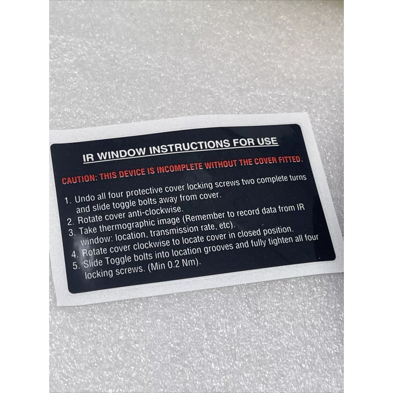 IRISS VPFR-100 Infrared 4” Viewing Window Pane, Round, New, USA