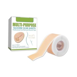 MOTOSHIT Cinta de Silicona para Cicatrices 4x150cm - Transparente y Transpirable con Colágeno, Pegatinas de Silicona para Eliminar Cicatrices Postoperatorias, Lesiones por Calor y Marcas en Piel