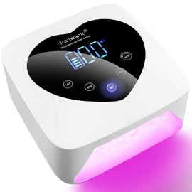 Lámpara de uñas LED UV recargable, luz UV inalámbrica de 72 W para uñas con parte inferior extraíble, lámpara de curado profesional para uñas de gel con 30 abalorio, 5 luces de ajuste de temporizador