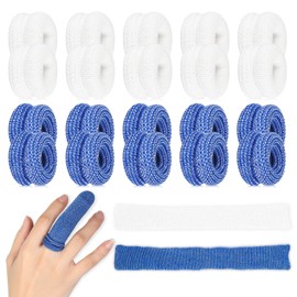 20 Pack First Aid Tublar Bandage Finger Roll Tubular Bandage Dressings Finger Bandage Tubular Finger Dressings Finger Cots Buddies Blue White Bandages for Finger Sprains and Swelling 15 x 600mm
