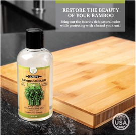 CLARK'S Bamboo Cutting Board Oil - Food Grade Mineral Oil for Cutting Board - Enriched with Natural Lemongrass Extract - Food Safe Mineral Oil for Wood, Butcher Block Oil Protects Wood, 12 Ounces