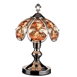 OK Lighting OK-603C-BD4 14.25-Inch Touch Lamp with Earnhardt Theme, Black Chrome (Single)