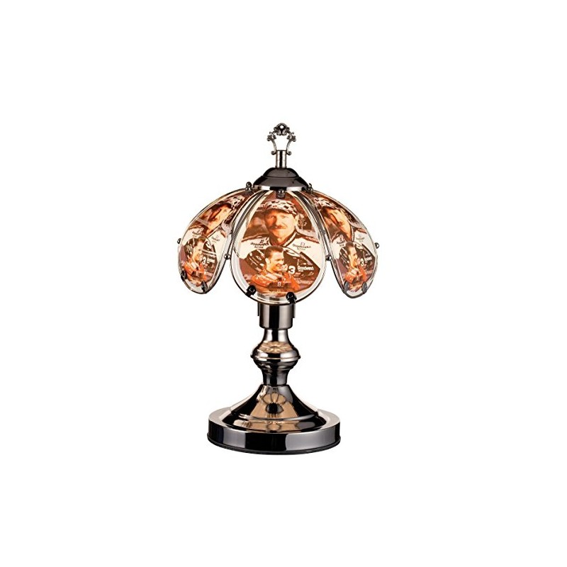 OK Lighting OK-603C-BD4 14.25-Inch Touch Lamp with Earnhardt Theme, Black