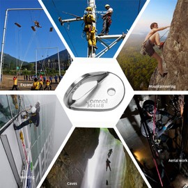 Tiiyee Climbing Anchor Bolt Set, 25KN Hooks Set Heavy Duty Stainless Steel Hangers and Expansion Screw Outdoor Piton Nail Plates Climb Safe Fixed Point for Fire Ladder Hiking Camping
