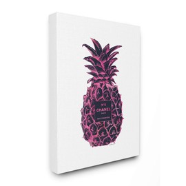 Stupell Industries Fashioner Pineapple Pink Black Watercolor, Design by Artist Amanda Greenwood Wall Art, 16 x 20, Canvas