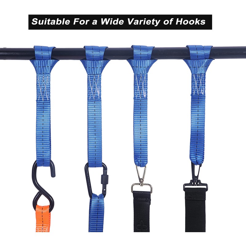 JAKAGO 8 PCS Soft Loop Tie Down Straps,Heavy Duty Webbed