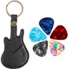 Guitar Pick Holder Leather Guitar Picks Case With Keychain And