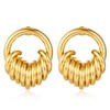 FILMOON Geometric Round Drop Dangle Earrings for Women 18K Statement