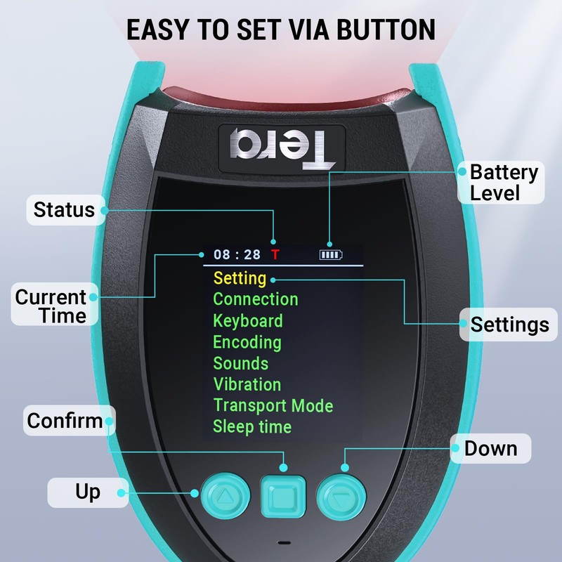Tera Barcode Scanner Wireless 2D QR with Stand: Digital Setting