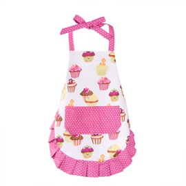 Pknoclan Apron, For Kids, Girls, Cute Kids' Apron, Adjustable, Neck Hook, Pockets, 100% Cotton, Easy To Put On And Take Off, Baking, Cooking Practice, Painting, Ceramics, For Toddlers, Nursery