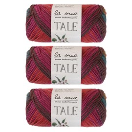La Mia Tale, 3 Skein Yarn, 60% Cotton 40% Acrylic, 3.5 Oz (100 g) / 218.7 Yrds (200 m), Variegated Colors - LM106