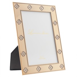 Lawrence Frames Metal Frame, Clover Crystal, Gold, 5x7
