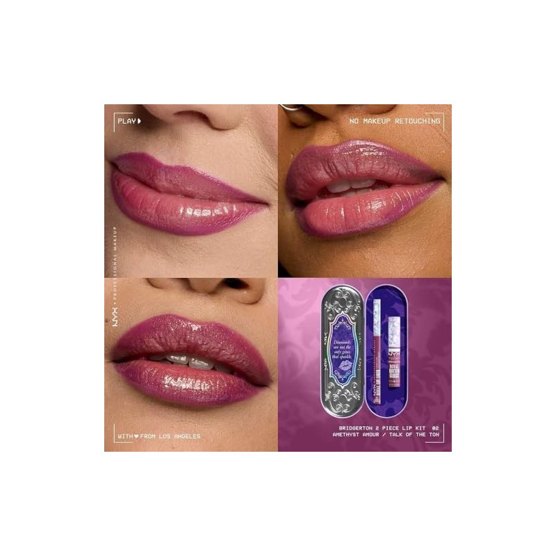 Nyx Professional Makeup, Bridgerton Kit de Labios Tonos Amethyst amour