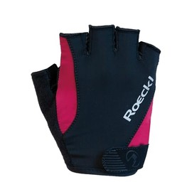 Roeckl Sports Cycling Gloves Basel, Performance Unisex Finger Gloves, Black/Raspberry 8