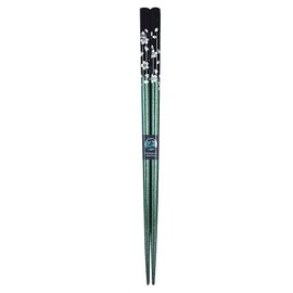 43 Silver Cherry Blossom Chopsticks, Green, Unisex Size, Paulownia Box and Wrapping Included, Present for Grandpa Dad, Respect for the Aged Day