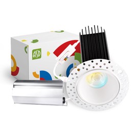 ASD Trimless 2 Inch LED Recessed Lighting, 15W 120V Round Commercial LED Downlight, Canless Dimmable LED Downlights for Ceiling with J-Box, 5 CCT 2700K-5000K, CRI 90+, IC Rated, ETL, Energy Star White