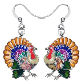 Cute Thanksgiving Turkey Chicken Earrings For Women kid Girl Festival Jewelry Gifts, Enamel, No Gemstone