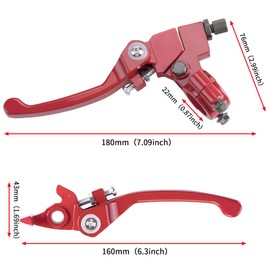 CNCMOTOK Red Folding Aluminum Clutch Brake Lever for 22mm 7/8 inch Handlebar 110cc 125cc 140cc TTR 125cc SSR Xmotos Apollo 125 Pit Dirt Bike Motorcycle