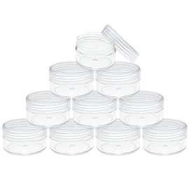 Case Small Divided Round Case Lip Case Capacity 5ml Set of 10 Plastic Cream Box Accessory Box Beads Nail Organizer Accessory Storage Cosmetic Refill Containers Transparent Convenient Business Trip