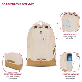 SwissGear Cecil 5505 Laptop Backpack, Cream/Warm Sand, 18-Inch