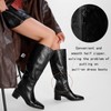 Cozivwaiy Black Knee High Boots for Women Comfortable Block Low