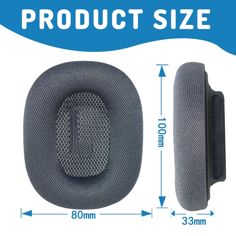 Adhiper Improved Replacement Ear Pads for 2024 Max Headphones, Mesh