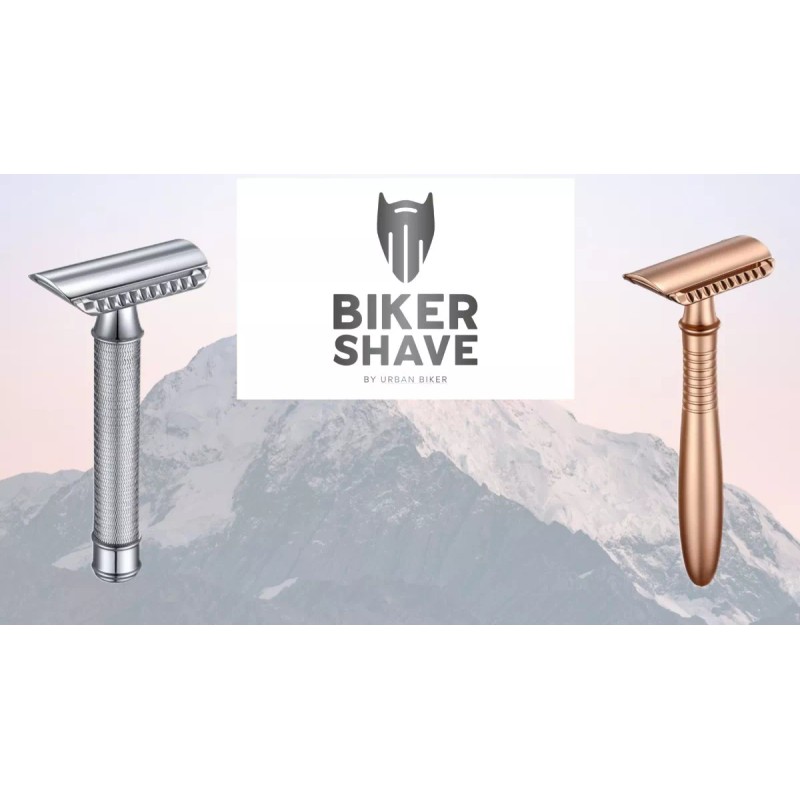 BIKER SHAVE Rastrillo Moderno Doble Filo Acero Inox Biker Shave
