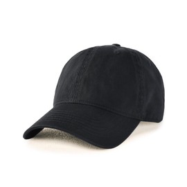 FURTALK Womens Men's Baseball Cap 100% Washed Cotton Soft Cap Adjustable Unisex Unstructured Baseball Hats, Black, L